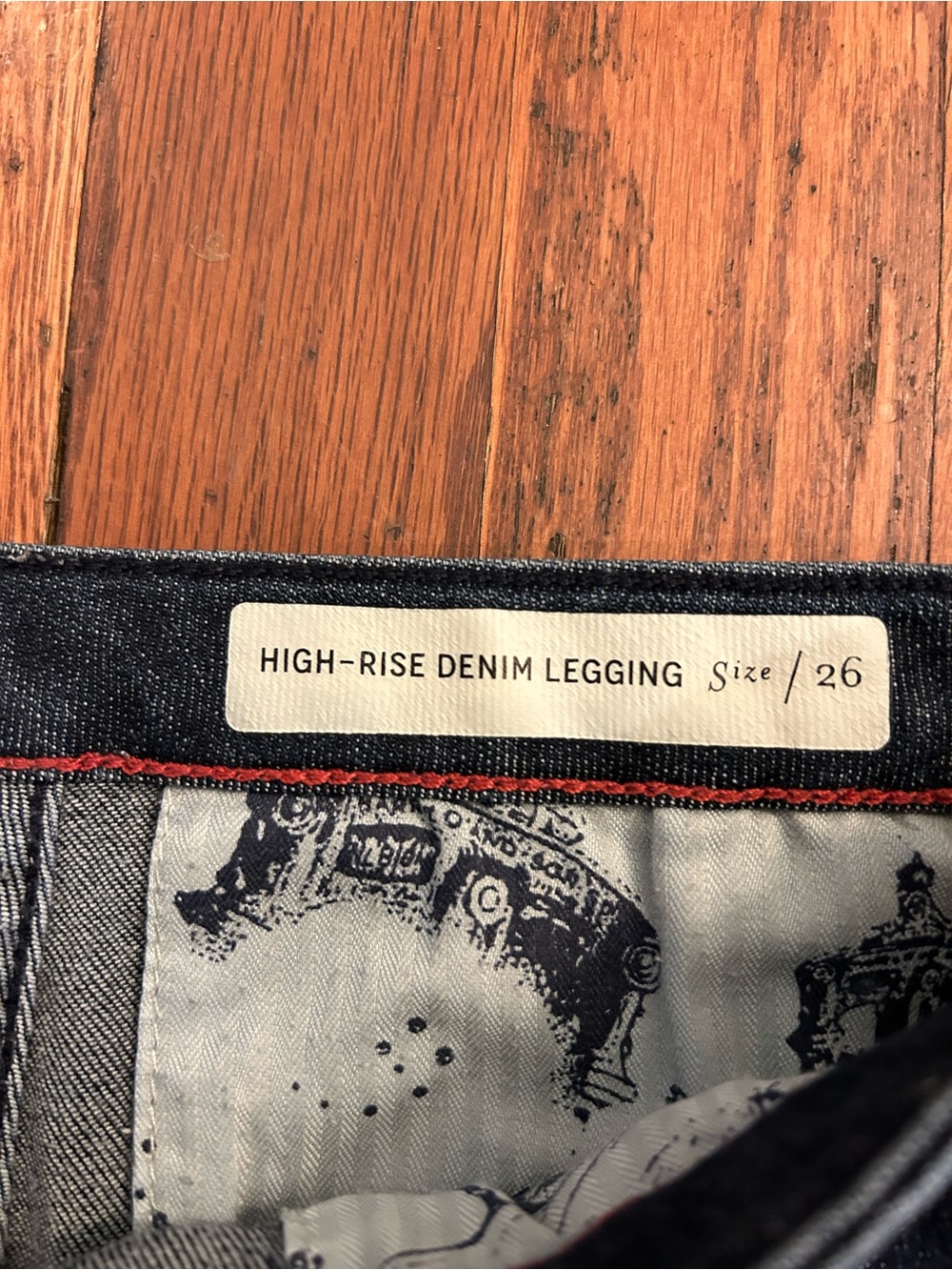 Pilcro Anthropologie High Rise Denim Legging Jeans 26 Dark Wash Side Zip - Picture 9 of 9